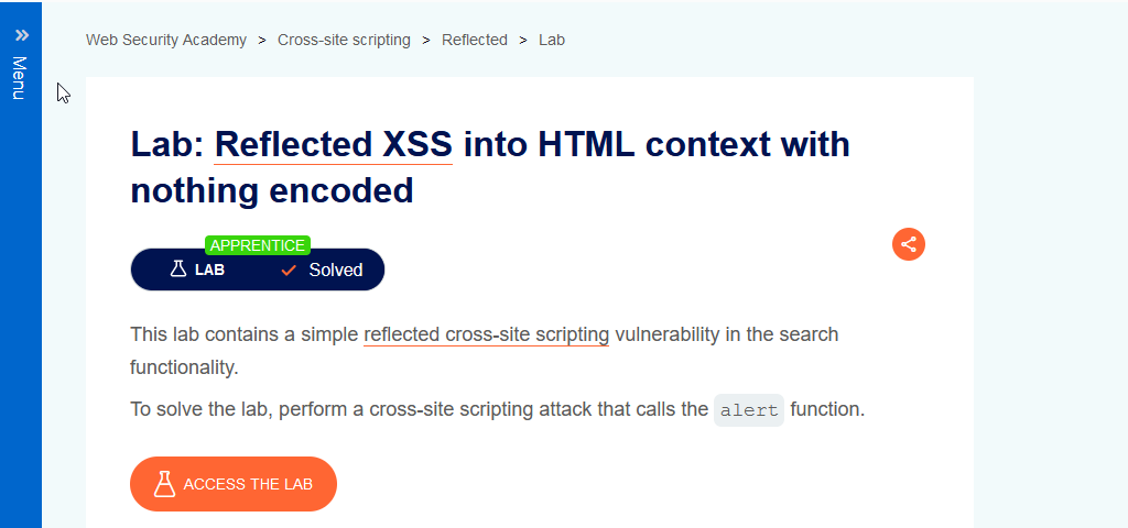 Reflected XSS into HTML context with nothing encoded
