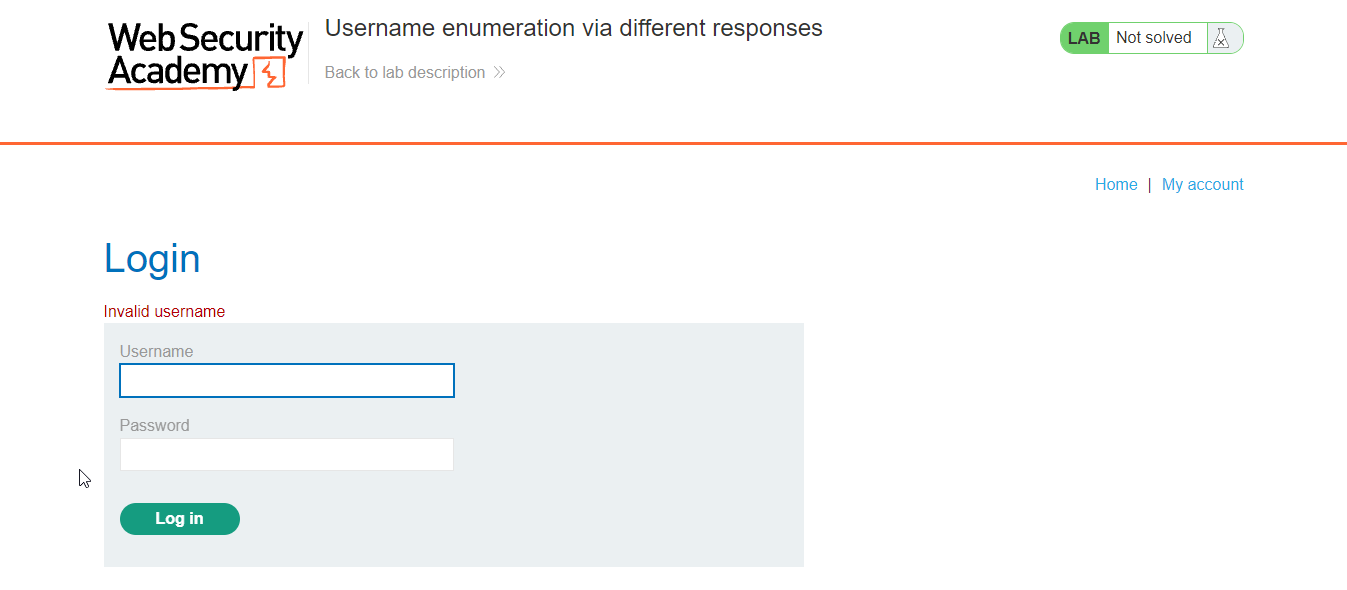 Username Enumeration Error
